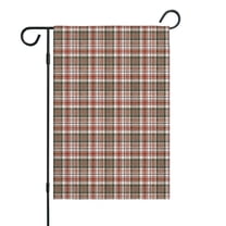 Red and Green Plaid Christmas Pattern Fall Garden Flags 12.5"x18" Double Side,Small Yard Flags for Outside,Outdoor Fall Decor,Autumn Funny Garden Flag Yard Decoration