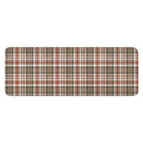 Red and Green Plaid Christmas Pattern Kitchen Rug Mat,Kitchen Runner Rugs Non Skid Washable,Decorative Kitchen Floor Mats for Kitchen,Sink,Laundry,17"x47.2"