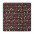 thumbnail image 1 of Red and Green Plaid Christmas Snow Pattern Square Fitted Tablecloth with Elastic Edge,Square Table Cover,Washable Elastic Table Cover for Home Kitchen Party Decor 34"x34", 1 of 6