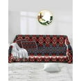 thumbnail image 1 of Red Green Purple Boho Flowers Sofa Couch Covers for 3 Cushion Couch,Washable L Shape Sectional Sofa Covers for Loverseat/Pets/Kids,Vintage Ethnic Tribal Slipcover Throw Blanket Futon Cover 71x134, 1 of 8