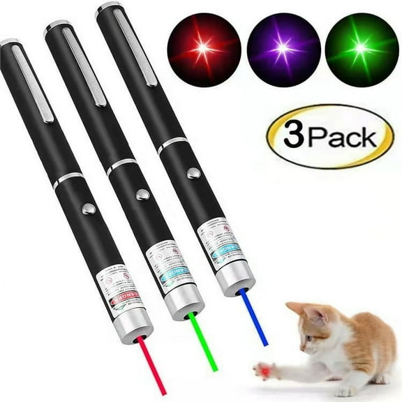 Red Green Purple Pointer Pet Light Toys for Cats Pack of 3 Fun Chaser Toys