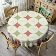 thumbnail image 1 of Red Green Stars Tablecloth, Mid Century Abstract Geometric 1950s Christmas Stars Diamonds Table Cloth Cover for Dining Room Kitchen Decoration Round(60x60in), 1 of 6