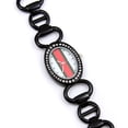 thumbnail image 1 of Red & Green Striped Design Face Quartz Lady Watch - Black Metal Link Strap Band - WT-L3070BK, 1 of 1