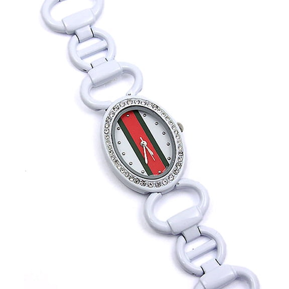 bag1999 Women's 0.85 in Stainless Steel Metal Link Strap Band Wristwatches, White, WT-L3070WT