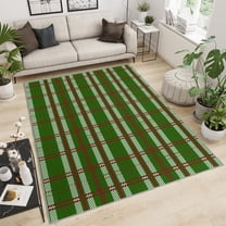 Red Green Striped Plaid Area Rugs Modern Christmas Plaid Xmas Rugs Living Room Carpet Fast Drying Machine Washable For Entryway Hallway Bedroom Family And Pet 3x5ft