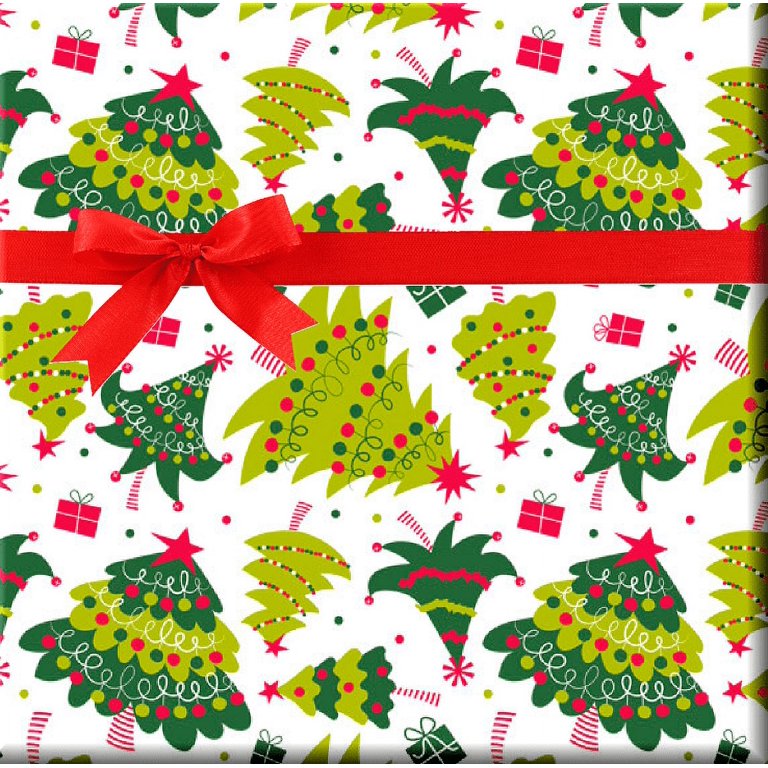 Red and Green Holiday Snowflake Christmas Gift Wrapping Paper + Reviews