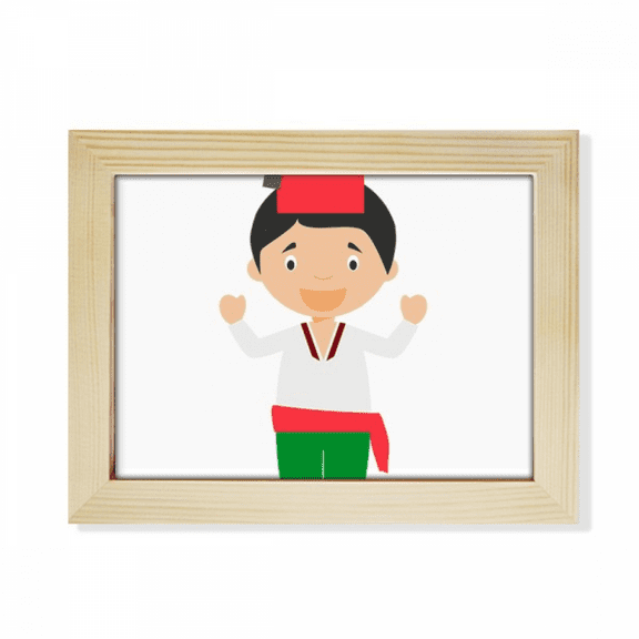 Red Green Turkey Cartoon Art Deco Fashion Desktop Photo Frame Picture Art Decoration Painting 6x8 inch