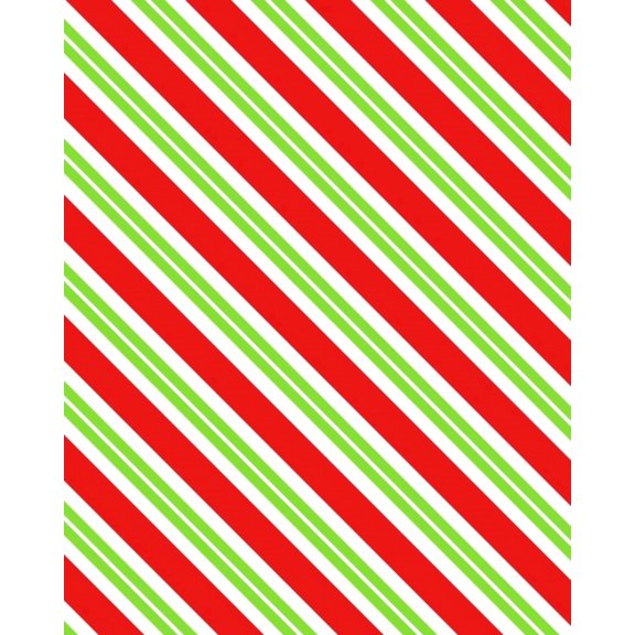 Red, Green & White Christmas Candy Cane Pattern Edible Icing Image Cake Topper, by Tnct.