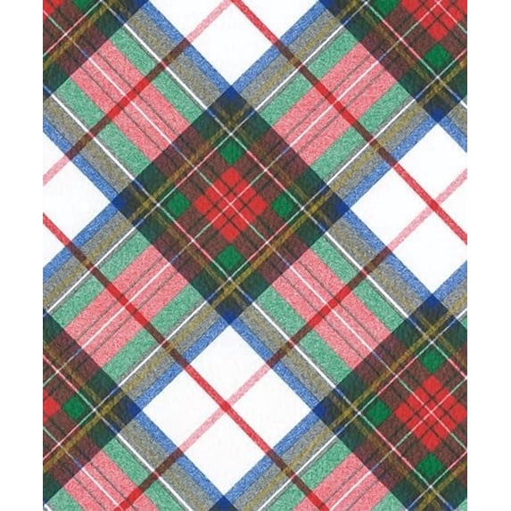 Red, Green, Yellow, Blue & White Plaid Pattern On Edible Image ...