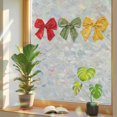 Windows Rainbow Ribbons Red Green Yellow Bow Window Privacy Film Rainbow Static Cling Stain ...