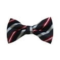 thumbnail image 1 of Red, Grey And Navy Striped Woven Pre-Tied Bow Tie, 1 of 1