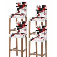 thumbnail image 1 of Red Grey Black Bar Stool Covers Set of 4, Irregular Modern Geometric Abstract Stretch Washable Bar Chair Covers with Backs, Removable Pub Counter Height Chair Cover for Kitchen Dining Room Cafe, 1 of 7