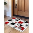 thumbnail image 1 of Red Grey Black Door Mat&nbsp;Indoor Outdoor Entrance, Non Slip Rug for Kitchen Bathroom Entryway Rug, Geometric Abstract Art Modern Irregular Washable Doormat Floor Mat 20x31.5 Inch, 1 of 8
