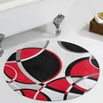 thumbnail image 1 of Red Grey Black Geometric Art Modern Abstract Round Carpet Circle Rug Outdoor Patio Area Rug Washable Large Area Rugs Hallway Room Decor Fitness Mats, 1 of 8