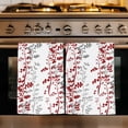 thumbnail image 1 of Red Grey Botanical Kitchen Towels Set of 4, Spring Floral Summer Farmhouse Absorbent Dish Towels for Kitchen, Microfiber Hand Towel, Quick Drying Tea Towel for Cleaning Decorative Dishcloths, 1 of 7