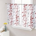 thumbnail image 1 of Red Grey Botanical Sheer Curtains 45 Inch Length 2 Panels Set, Spring Floral Summer Farmhouse Voile Window Treatment Rod Pocket Small Kitchen Curtains Drapes for Bedroom 52"x45"x2, 1 of 7