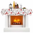 thumbnail image 1 of Red Grey Christmas Fireplace Mantle Scarf, Xmas Tree Snowflake Winter Mantel Cover Table Runner for Home Living Room Door Window, Indoor Outdoor Holiday Party Decor 17" x 60", 1 of 8