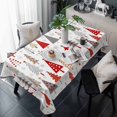 thumbnail image 1 of Red Grey Christmas Table Cloth Waterproof Tablecloths, Xmas Tree Snowflake Winter Tablecloth Dining Table Cover for Kitchen Party Tabletop Outdoor, Rectangle Tablecloth 60x120 Inch, 1 of 9