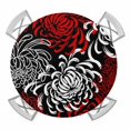 thumbnail image 1 of Red Grey Chrysanthemum Round Fitted Tablecloth with Elastic Edge, Waterproof Table Cloth Table Cover for 36"-44" Tables, Farmhouse Botanical Floral Modern Tablecloths for Dining Picnic Indoor Outdoor, 1 of 9