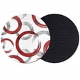 thumbnail image 1 of Red Grey Coasters Set of 2, Absorbent Coasters for Drinks, Geometric Circle Modern Abstract Simple Art Coaster for Desk Coffee Table Protection, Home Decor House Warming Gifts 4", 1 of 8