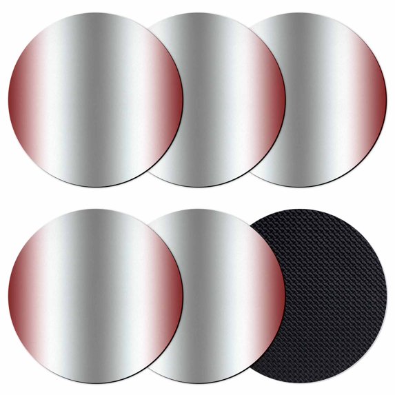 Red Grey Coasters Set of 6, Gray Farmhouse Modern Rustic Absorbent Coasters for Drinks, Coaster for Bar Office Dining Coffee Table Accessories Decor, Non Slip Round Desk Coaster