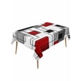 thumbnail image 1 of Red Grey Geometric Table Cloth, Irregular Abstract Art Modern Waterproof Tablecloth for Rectangle Tables, Reusable Washable Fabric Table Cover for Restaurant Kitchen Dining Tables 60"x120", 1 of 6