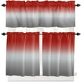 thumbnail image 1 of Red and Grey Kitchen Curtain Valance and Tiers Set Ombre Red Gray Rod Pocket Kitchen Tier Curtain Valance Set 3 Piece Gradient Gradual Modern Window Curtain Valance Tier Set for Bedroom 54x36 inch, 1 of 6