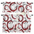 thumbnail image 1 of Red Grey Kitchen Curtains Sets for Windows 36 Inch Length, Geometric Circle Modern Abstract Simple Art Rod Pocket Window Treatments Tier Curtains and Valances Set for Bedroom/Bathroom, 1 of 8