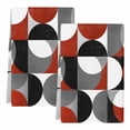 thumbnail image 1 of Red Grey, Kitchen Towels Set of 2, Abstract Retro Middle Century Geometric Art Soft Microfiber Dish Towels, Absorbent Quick-Dry Washable Dishcloths for Kitchen Cleaning, Drying Dishes, 18x28 Inches, 1 of 9