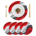 thumbnail image 1 of Red Grey Ombre Round 15 Inch Placemats Set of 4, Abstract Moire Art Geometric Modern HeatResistant Non Slip Place Mats for Dining Table, Wipeable Braided Kitchen Table Mats for Housewarming, 1 of 9