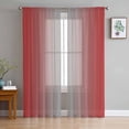 thumbnail image 1 of Red Grey Ombre Semi Sheer Curtains 84 Inch Length 2 Panels Set, Modern Gradient Abstract Art Sheer Kitchen Curtain Privacy Voile Window Curtain for Living Room Bedroom Rod Pocket Drapes, 1 of 7