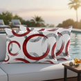 thumbnail image 1 of Red Grey Outdoor Pillow Covers 20x12 Inch Lumbar Pillow Covers Set of 2 Waterproof Decorative Throw Pillow Cases Geometric Circle Modern Abstract Simple Art Cushion Covers for Patio Furniture Garden, 1 of 8