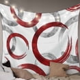 thumbnail image 1 of Red Grey Small Tapestry for Bedroom Wall Hanging Tapestry, Geometric Circle Modern Abstract Simple Art Ceiling Backdrop Tapestries Poster Blanket Wall Decor for Teens Room Living Room Dorm 23" x 28", 1 of 8