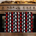 thumbnail image 1 of Red Grey Striped Kitchen Towels Set of 4, Modern Abstract Geometric Stripes Absorbent Dish Towels for Kitchen, Microfiber Hand Towel, Quick Drying Tea Towel for Cleaning Decorative Dishcloths, 1 of 7
