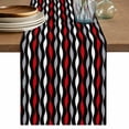thumbnail image 1 of Red Grey Striped Table Runner 70 Inches, Modern Abstract Geometric Stripes Bed Runner Dresser Scarves Tabletop for Indoor Outdoor Parties/Ceremony/Banquet, 13" x 70", 1 of 9
