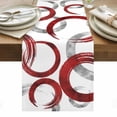 thumbnail image 1 of Red Grey Table Runner - 70 Inch Long, Kitchen Dining Table Runner Dresser Scarves, Geometric Circle Modern Abstract Simple Art Farmhouse Decor for Coffee Tables Wedding Party Banquet, 1 of 8