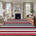 thumbnail image 1 of Red Grey Washable Living Room Rugs 5'x8', Black Stripe Abstract Geometric Vertical Stripes Low Pile Throw Large Area Rug Non-Slip Sturdy Edge Binding Carpet for Living Room Kitchen Office, 1 of 9