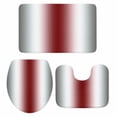 thumbnail image 1 of Red Grey White Bath Mat 3 Piece Bathroom Rug Set, Farmhouse Ombre Color Modern Simple Non Slip Bath Rug Contour Mat and Toilet Lid Cover, Absorbent Shower Mats Soft Bath Rugs and Mats Sets, 1 of 8