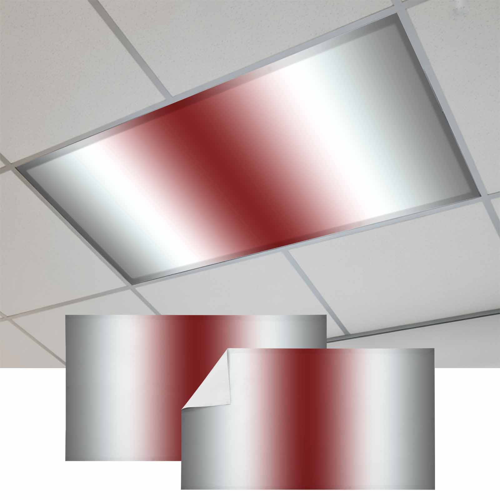 Red Grey White Fluorescent Light Covers, Farmhouse Ombre Color Modern ...