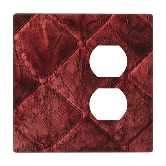 Red Grid Light Switch Cover Decorative Switch Plates and Outlet Covers Wall Plate for Electrical Kitchen Home Office Art Decor Mid-size