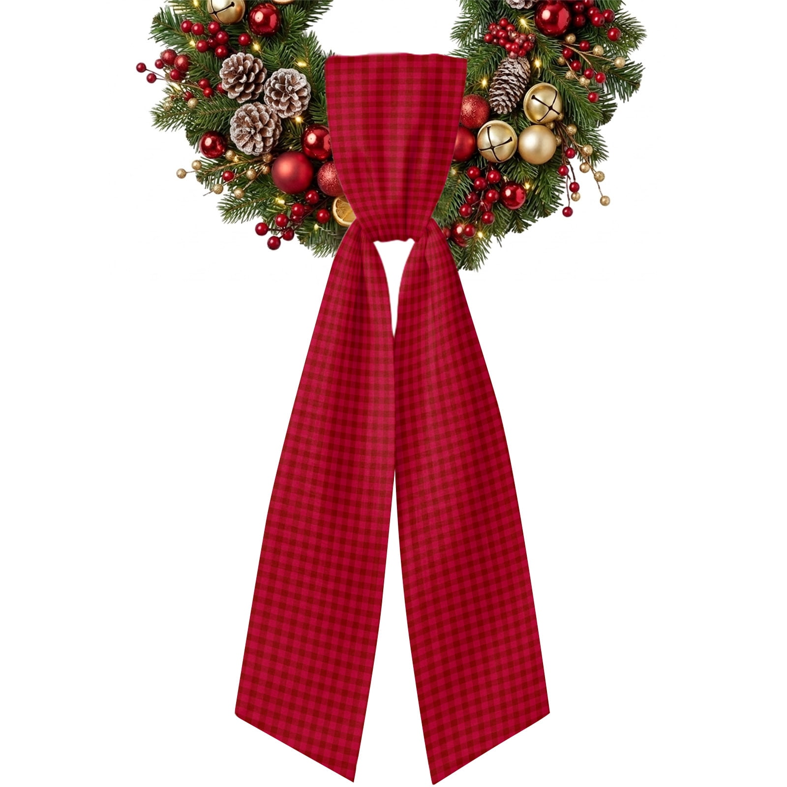 Red Raliing Red Grid Wreath Sash for Front Door 4.5