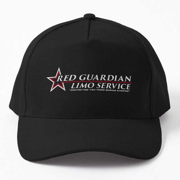 Red Guardian Limo Service Baseball Cap, Character Business Wordplay Design, Classic Hat
