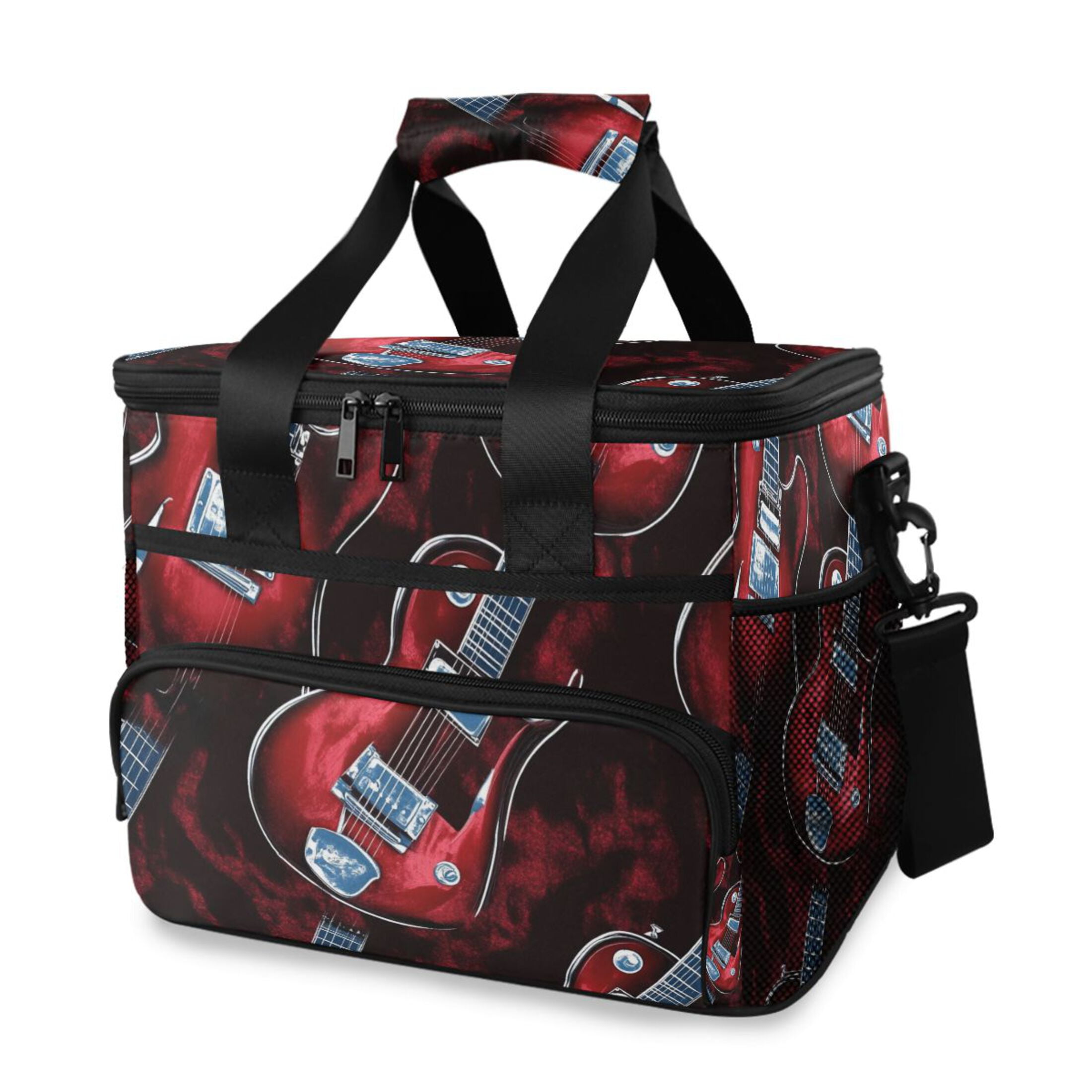 Red Guitars Insulated Lunch Bag 15L Cooler Box for Women Men Work Camping Beach Travel