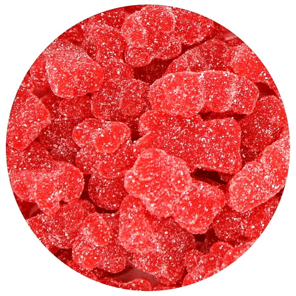 Red Gummy Bears Sugared, Red Candy Cherry Flavored, The Hampton Popcorn & Candy Company, 2.2 Pound Bag (Pack of 1)