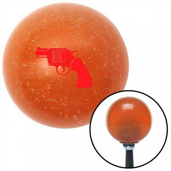 Red Gun Orange Metal Flake Shift Knob with M16 x 1.5 Insert Shifter Auto Manual Brody