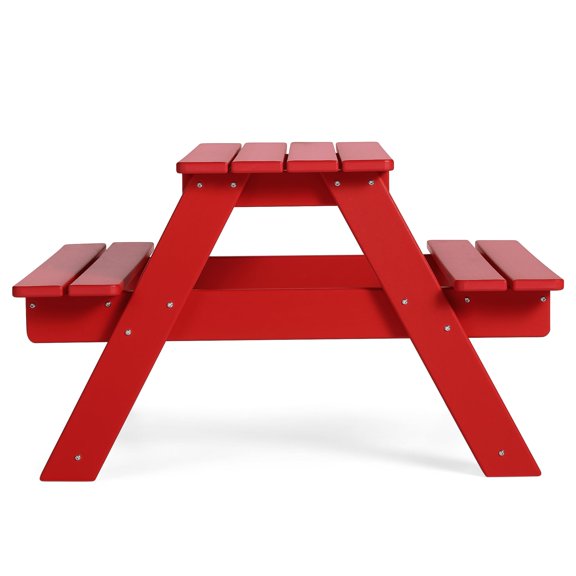 Red HDPE Plastic Picnic Bench Table For Outdoor And Indoor Use