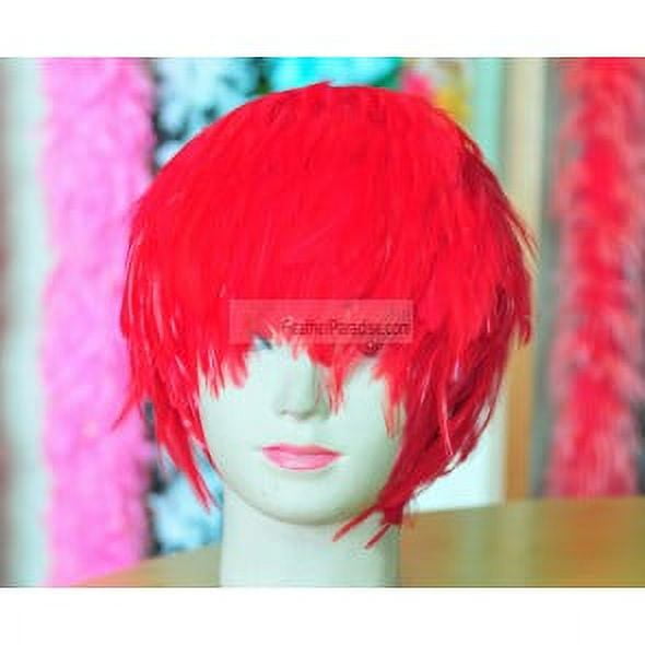 Red Hackle Feather Wig Halloween Costume Wig