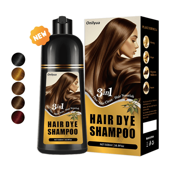 Red Hair Dye Shampoo for Gray Coverage, Instant Hair Color Shampoo, Long Lasting Red Hair Dye Shampoo,Easy to Use, 16.90 Fl Oz