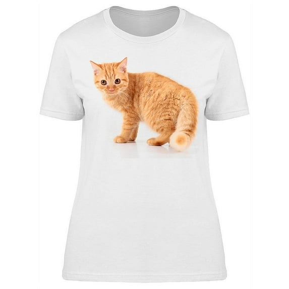 Red Hair Kitten Looking At You T-Shirt Women -Image by Shutterstock, Female Small