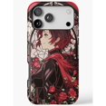 Red-Haired Anime Figure with Red Roses Tough Case for Apple iPhone ...